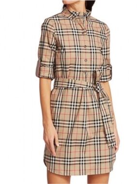 Burberry Beige Nova Check Shirt Dress